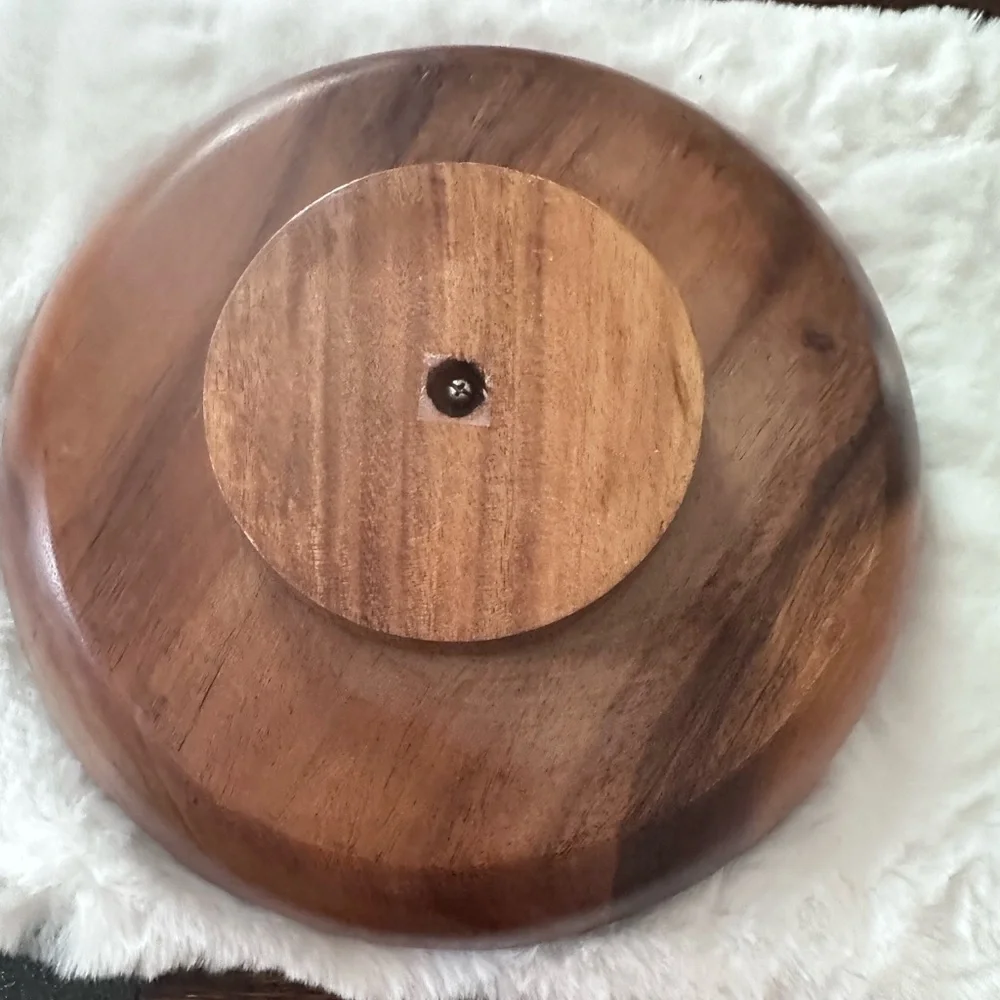 MCM Wood Divided Rotating Serving Bowl / Snack Tray – 5 Compartment – 12”